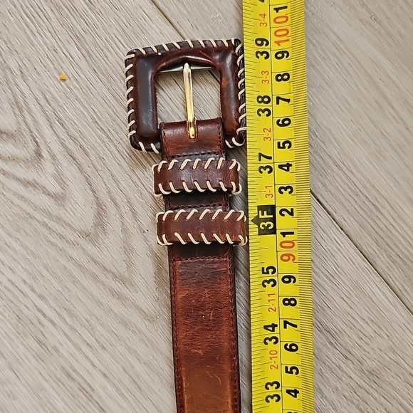 Genuine Leather Western Belt with Edged Stitch Detailing - Picture 14 of 14